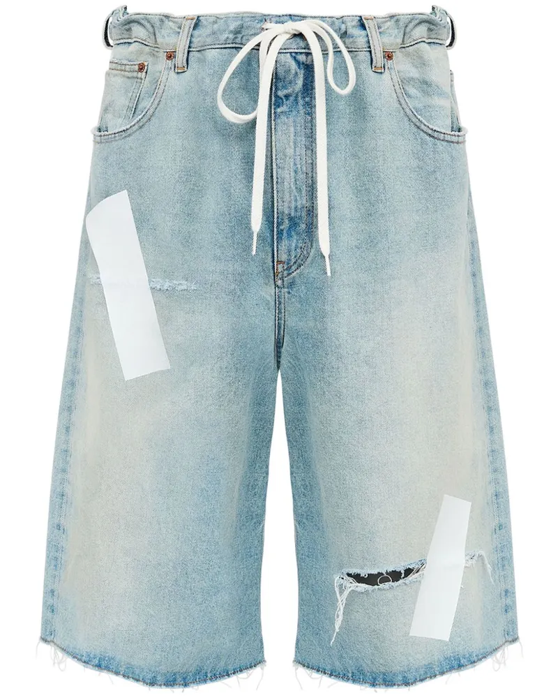 Maison Margiela Shorts mit Logo-Patch - Blau Blau