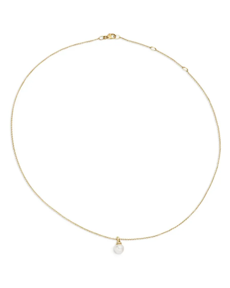 David Yurman 18kt Petite Solari Gelbgoldhalskette mit Diamanten und Perlen (11,5mm Gold