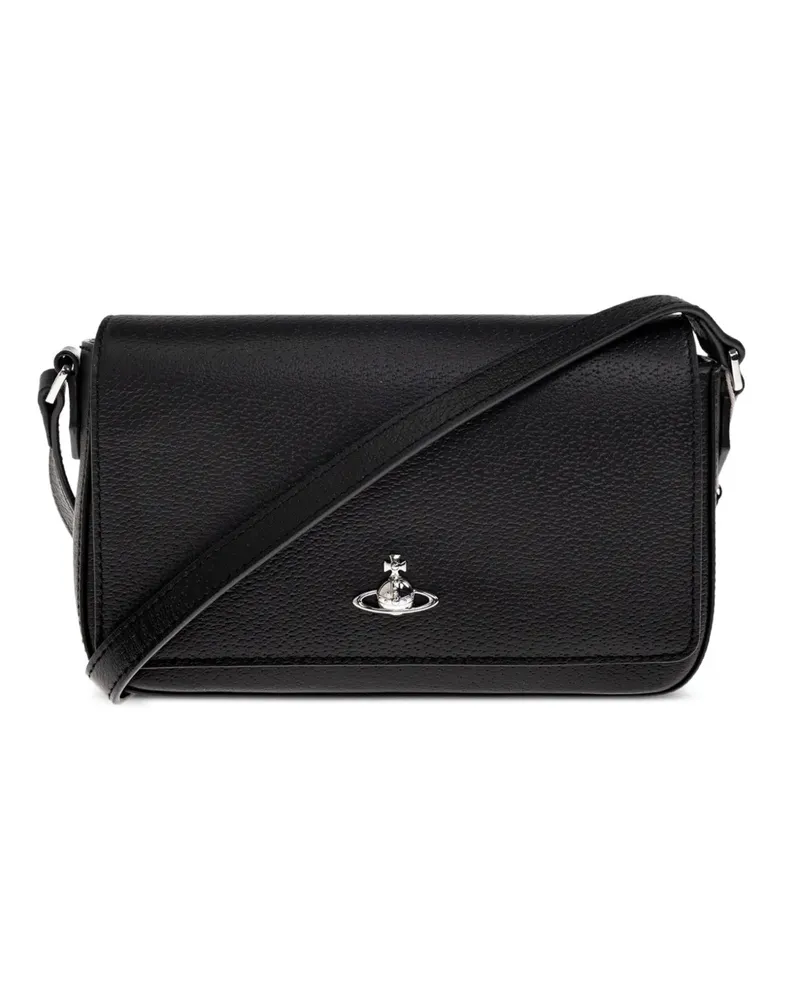 Vivienne Westwood Schultertasche mit Logo-Schild - Schwarz Schwarz