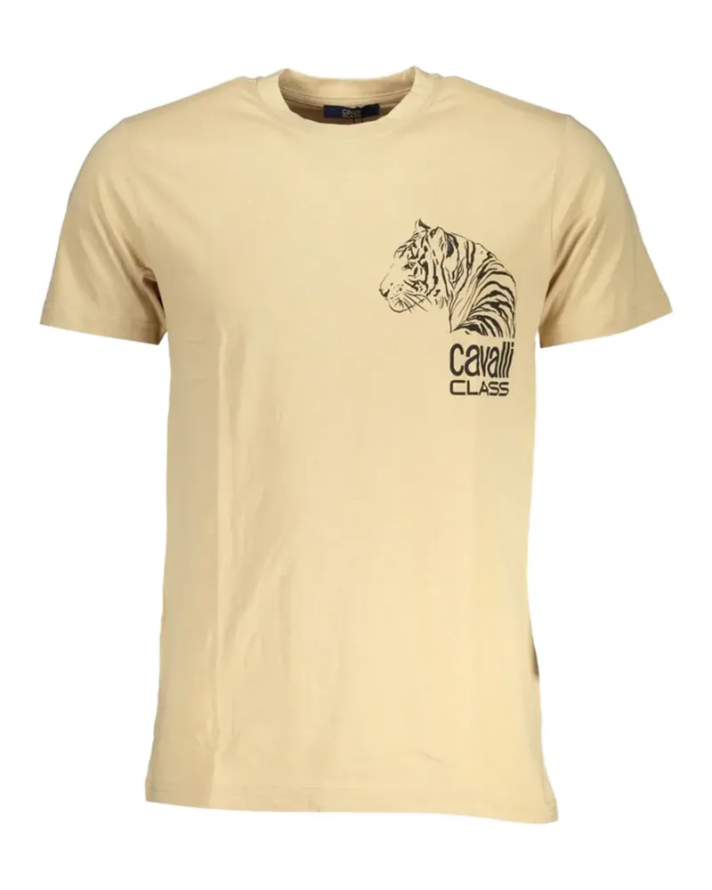 Roberto Cavalli tiger-head graphic-print T-shirt - Nude Nude