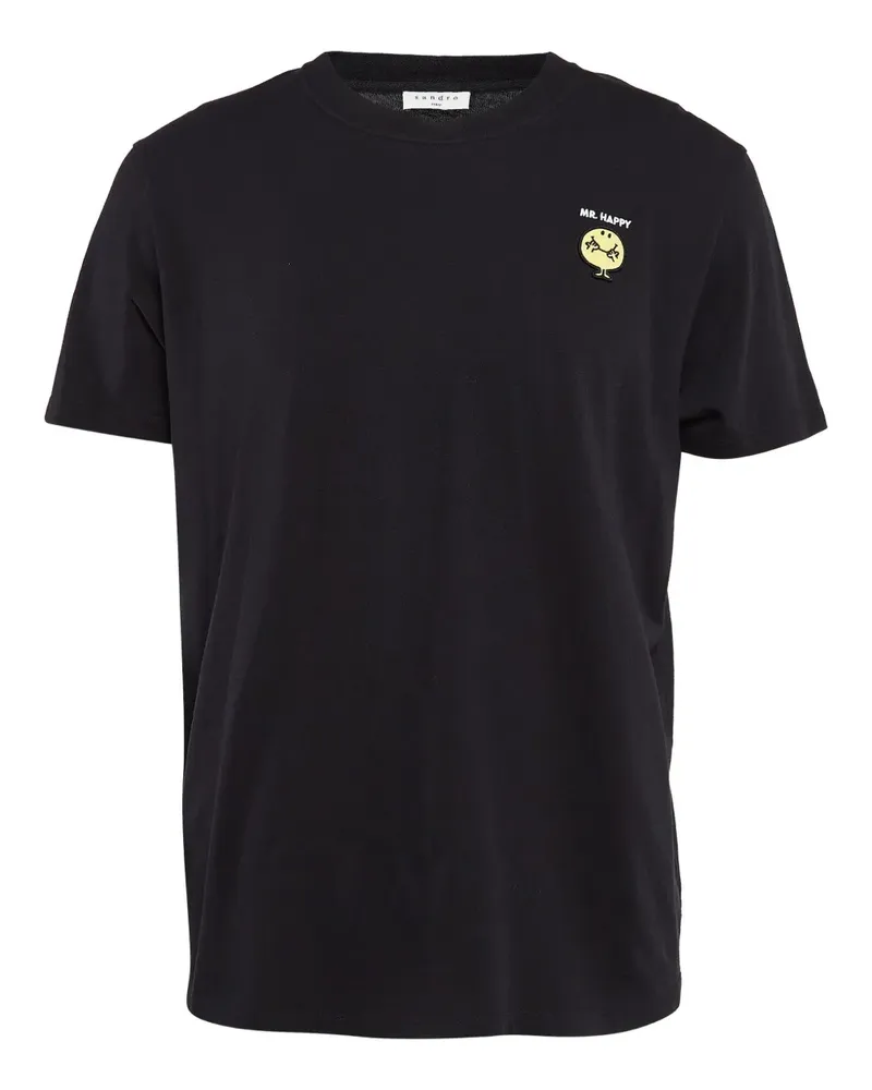Sandro T-Shirt mit Stickerei - Schwarz Schwarz