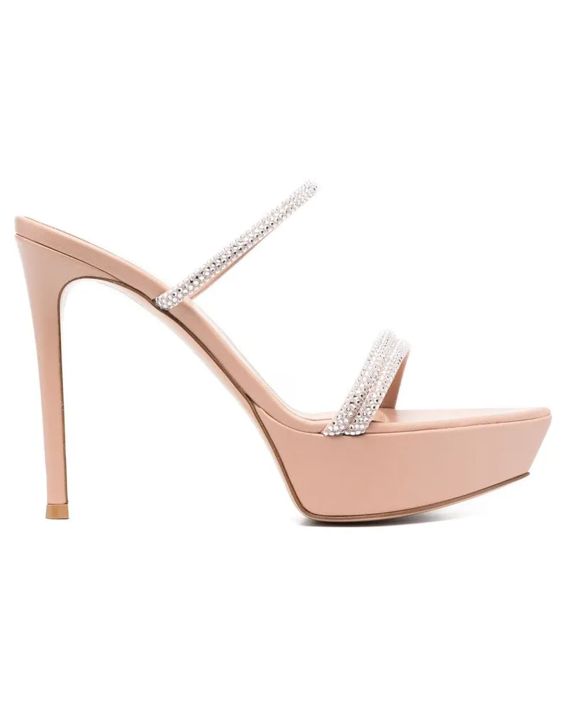 Gianvito Rossi Plateau-Sandalen mit Kristallen - Nude Nude