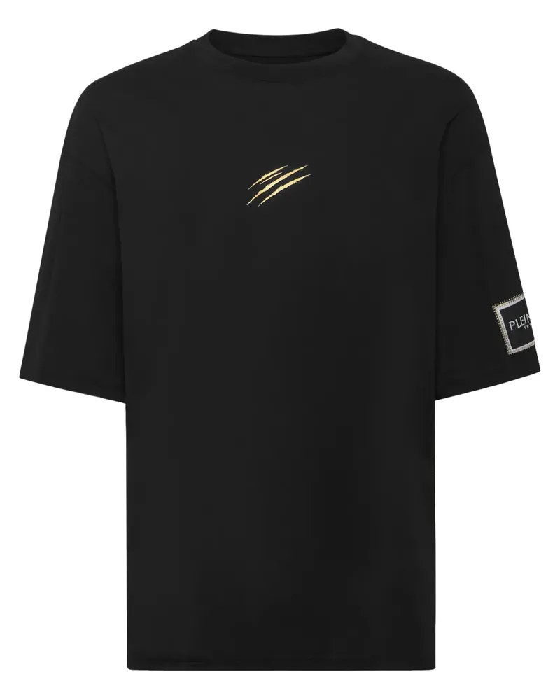 Philipp Plein Label T-Shirt - Schwarz Schwarz