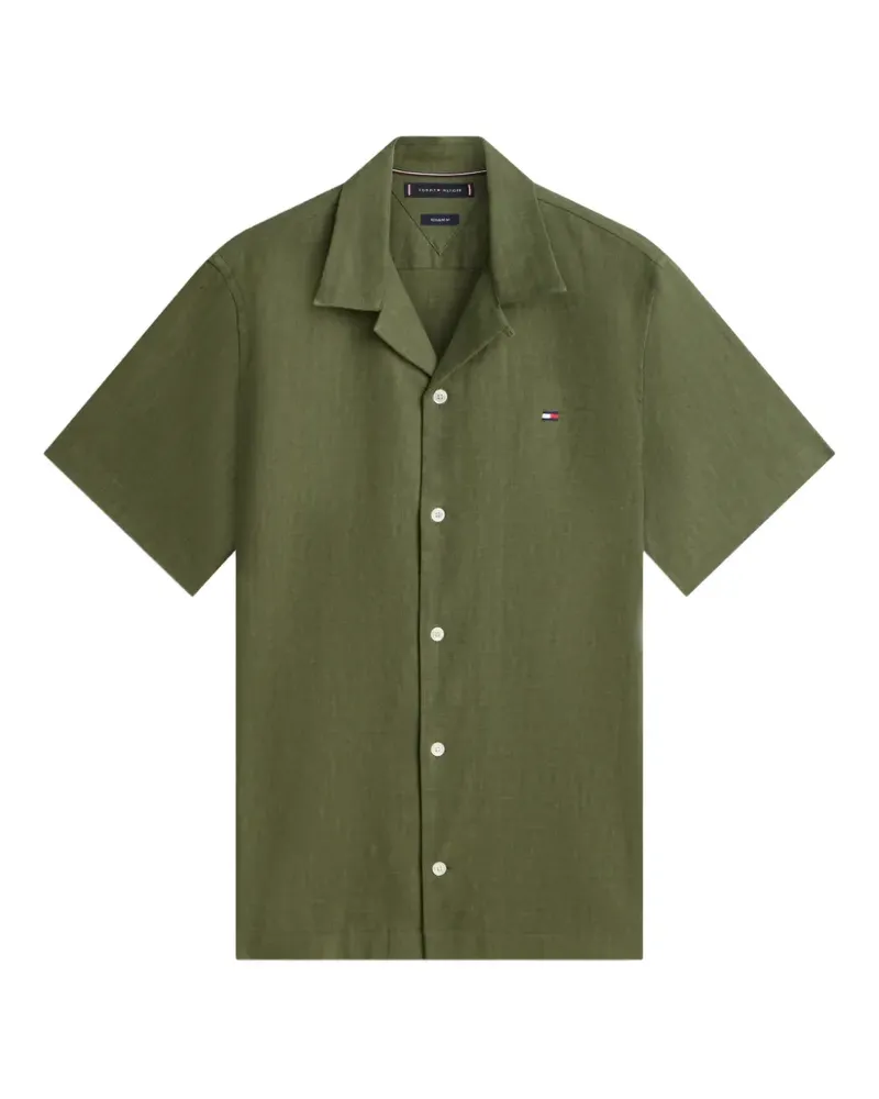 Tommy Hilfiger short-sleeve logo-patch shirt - Grün Grün
