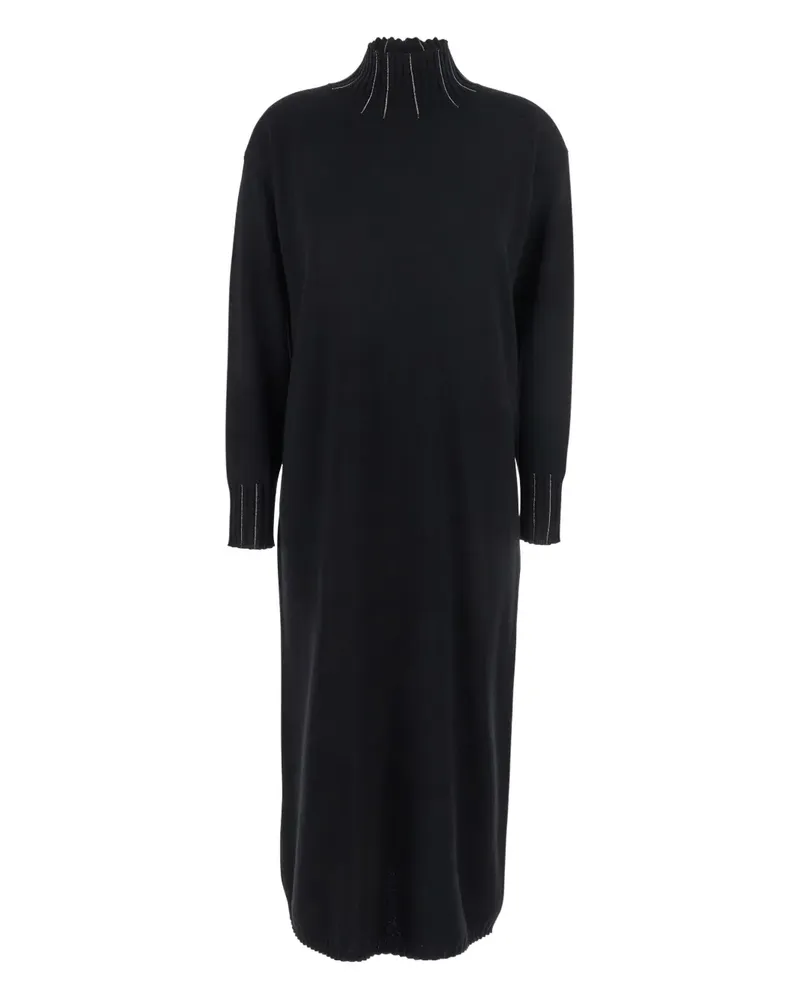 Fabiana Filippi Kleid mit geripptem Kragen - Schwarz Schwarz