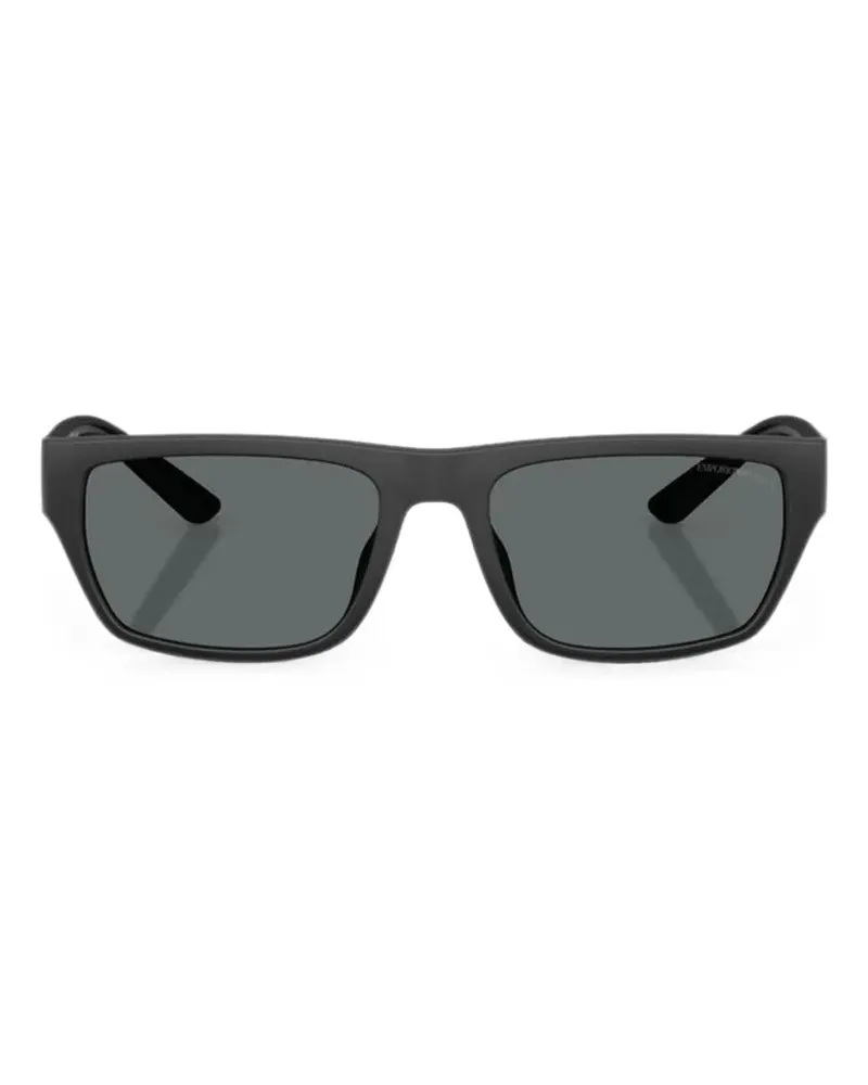 Emporio Armani Sonnenbrille mit eckigem Gestell - Schwarz Schwarz