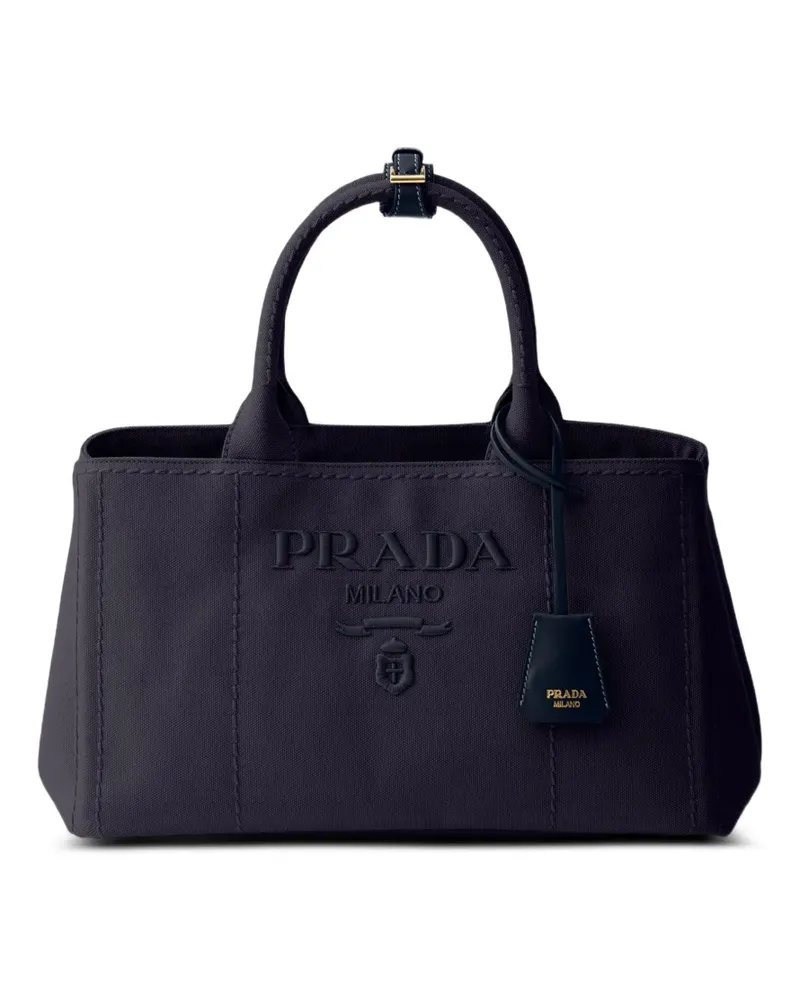 Prada Jardinière large cotton canvas handbag - Blau Blau
