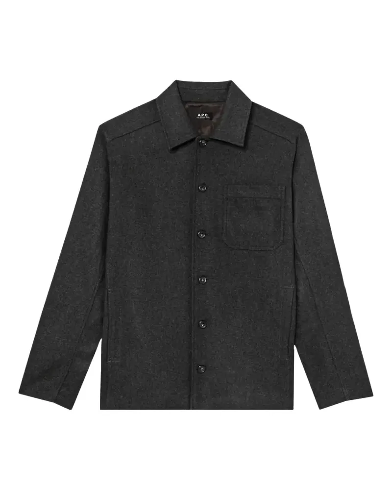 A.P.C. Hemdjacke mit Brusttasche - Grau Grau