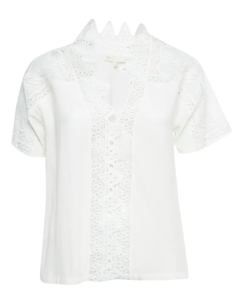 Maje Pre-owned Bluse mit Rüschen - Weiß Weiß