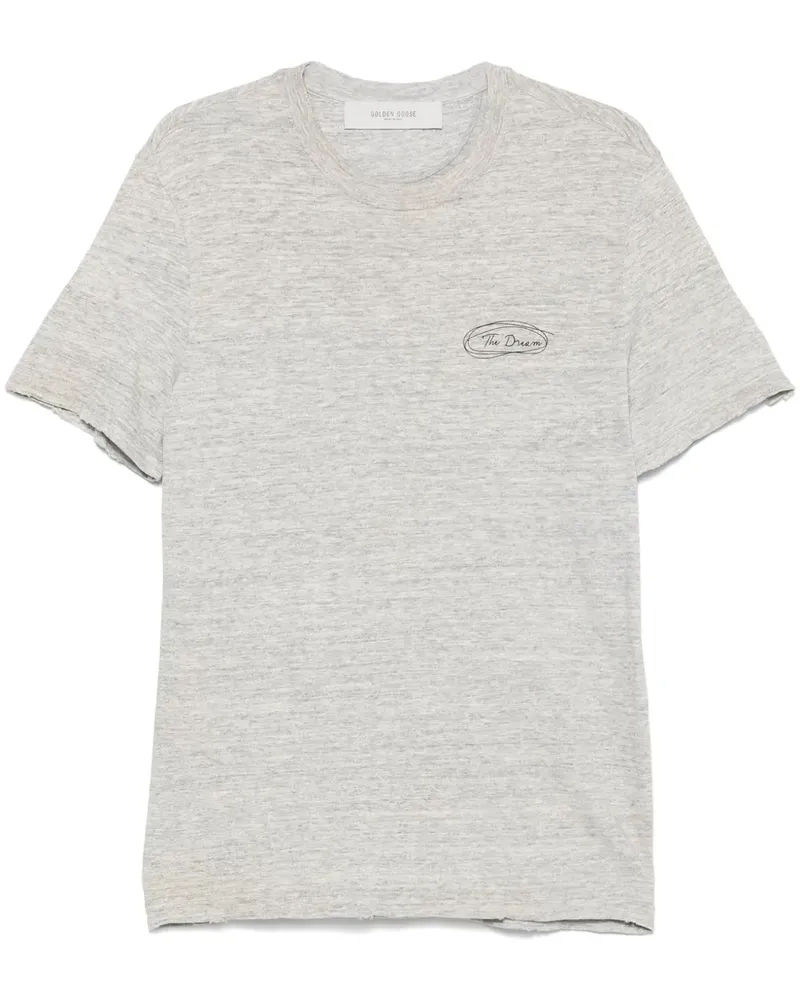 Golden Goose T-Shirt mit Handschrift-Print - Grau Grau