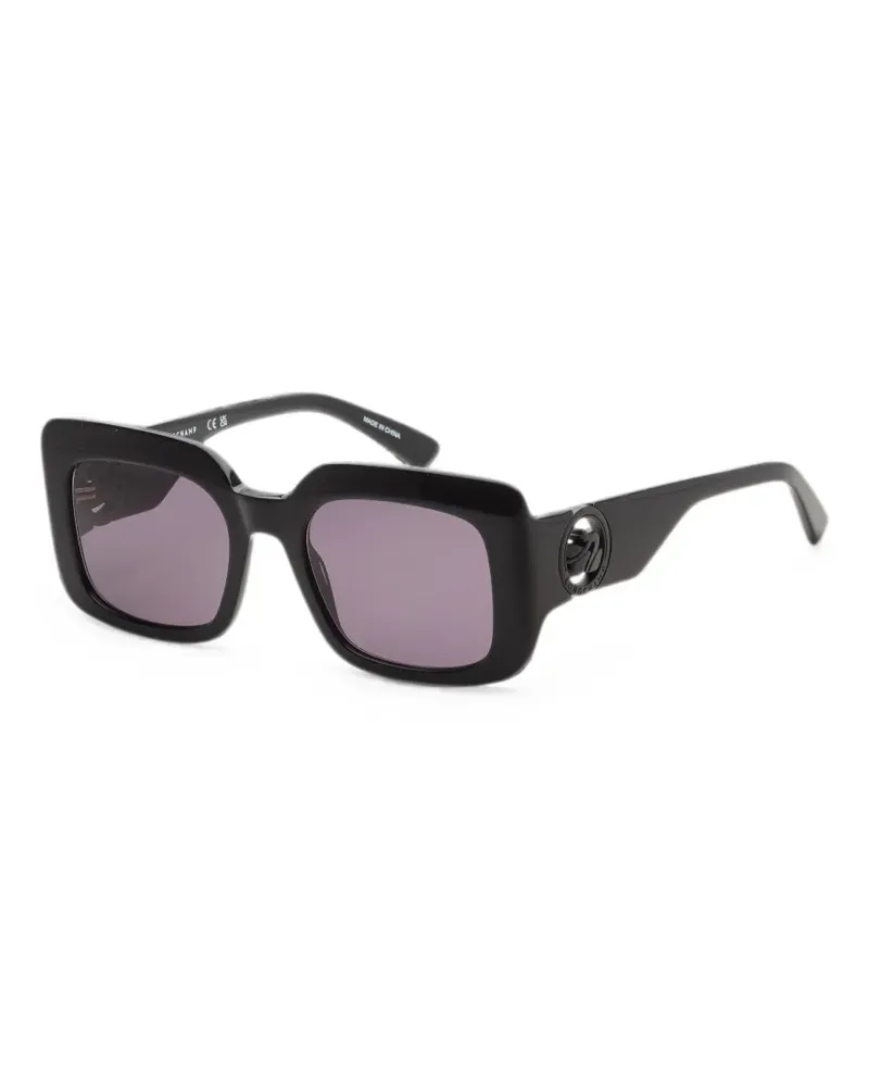 Longchamp Sonnenbrille mit eckigem Gestell - Schwarz Schwarz