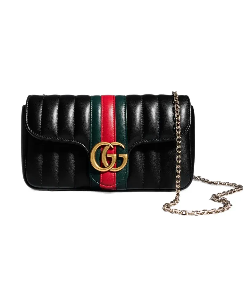Gucci GG Marmont Umhängetasche aus Leder - Schwarz Schwarz