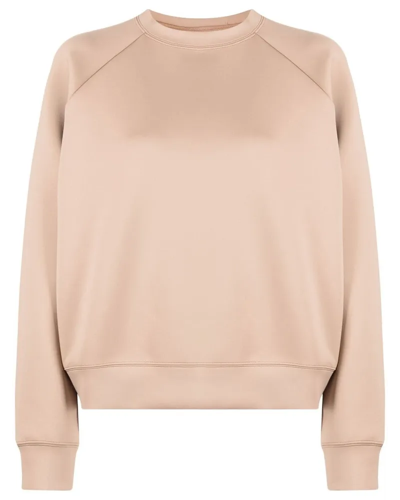 Cynthia Rowley Sweatshirt mit rundem Ausschnitt Braun