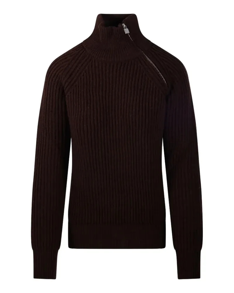 Giuseppe di Morabito Gerippter Pullover mit Spitzeneinsätzen - Braun Braun