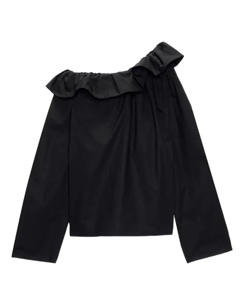 MSGM Bluse mit Rüschenkragen - Schwarz Schwarz