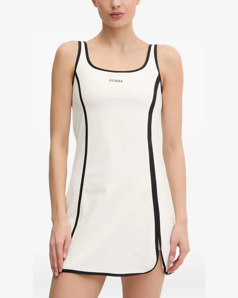 Guess piped-trim sleeveless mini dress and panties set - Weiß Weiß