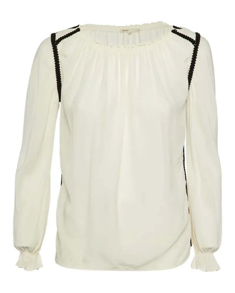 Maje contrast detail blouse - Nude Nude