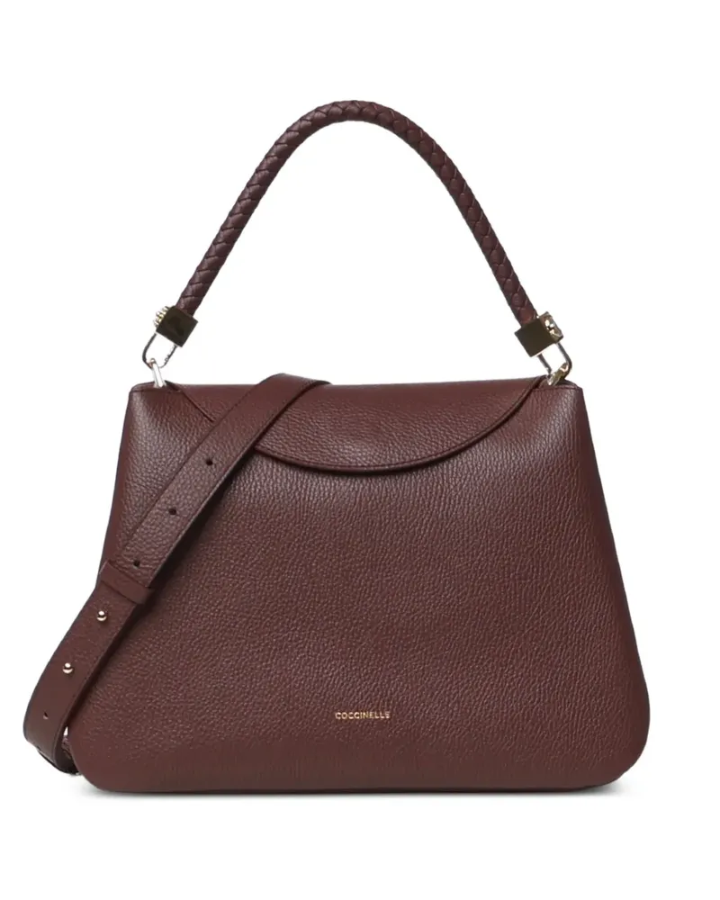 Coccinelle Mittelgroße Tiggy Tote Bag mit geflochtenem Henkel - Braun Braun