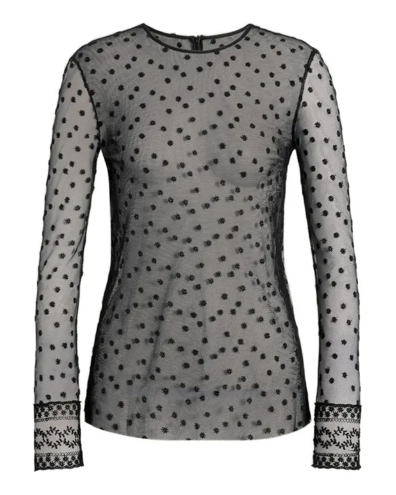 Alberta Ferretti Besticktes Top - Schwarz Schwarz