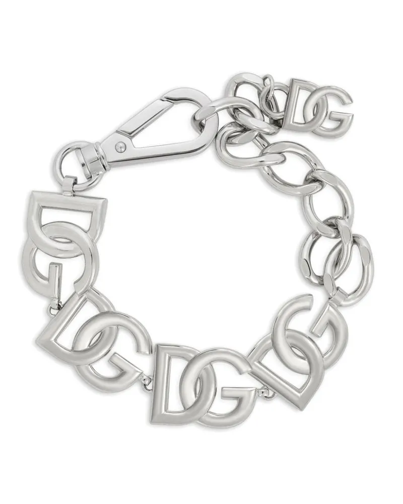 Dolce & Gabbana Kettenarmband mit Logo Silber