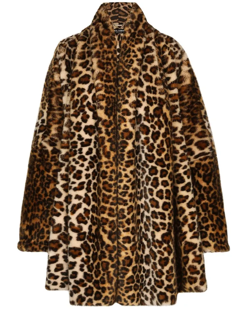 Dolce & Gabbana KIM DOLCE&GABBANA Cape mit Leoparden-Print - Braun Braun