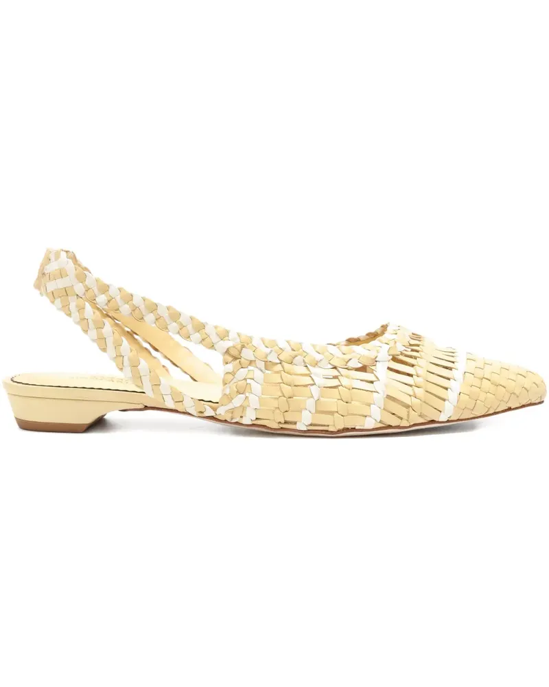 Sarah Chofakian Praline woven point-toe pumps - Nude Nude