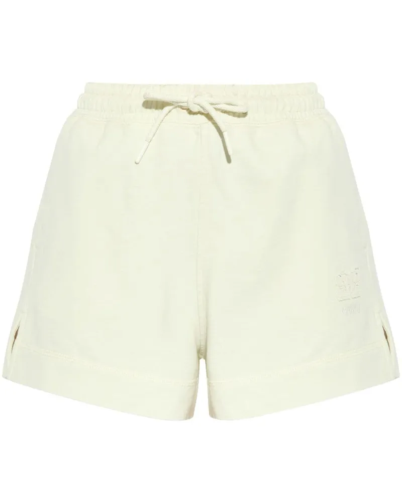 Ganni Shorts aus Bio-Baumwolle mit Logo - Nude Nude