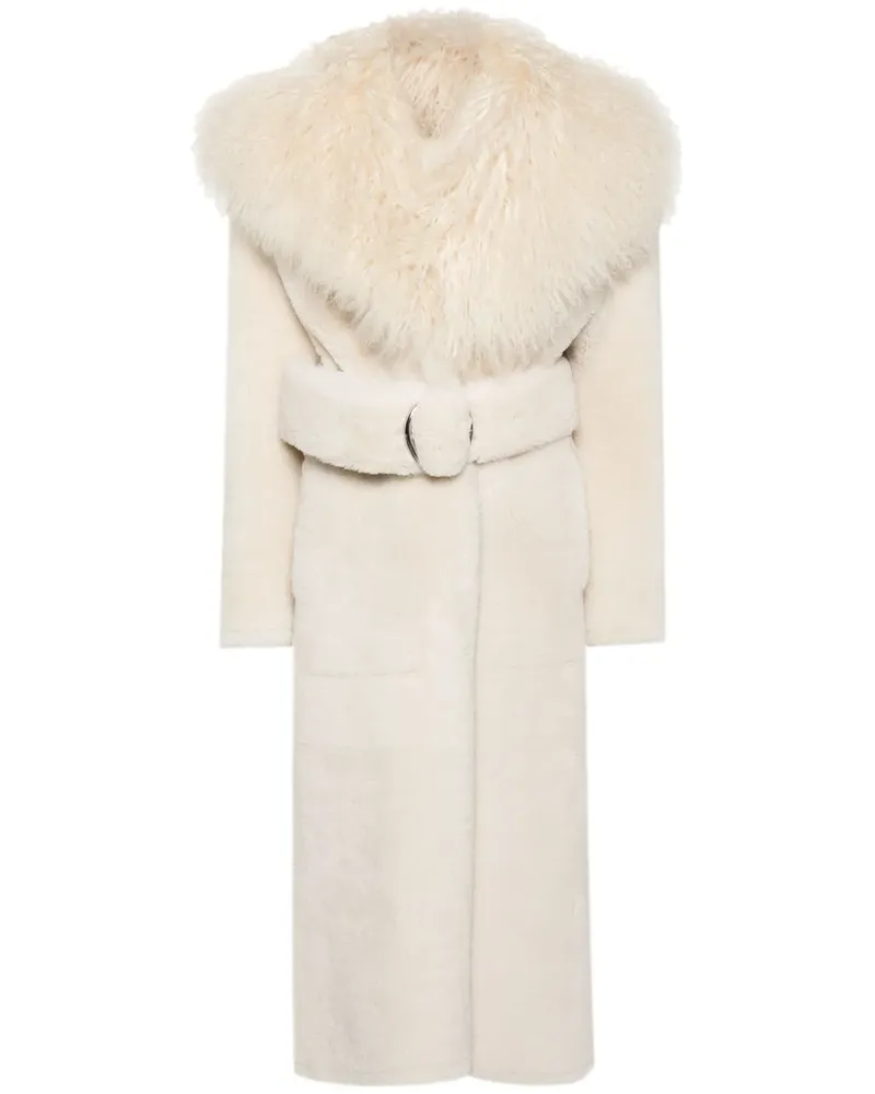 Jacquemus Langer Shearling-Mantel - Weiß Weiß