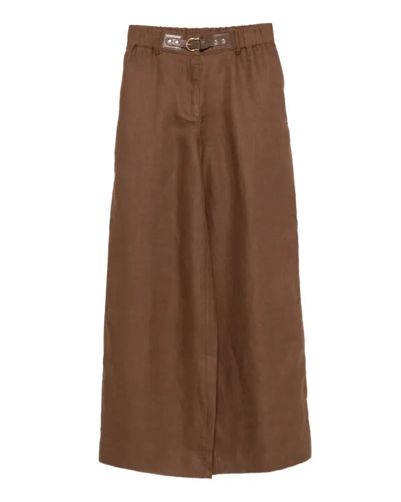 Maje buckle-closure trousers - Braun Braun