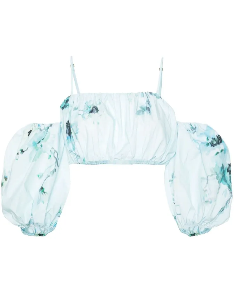 Zimmermann Lightburst Oberteil mit Blumen-Print - Blau Blau