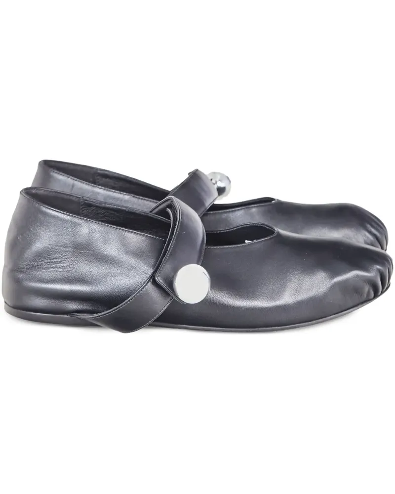 Gloria Coelho Ballerinas aus Leder - Schwarz Schwarz