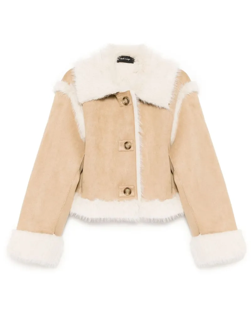 Tout a Coup Cropped-Jacke mit Rundhalsausschnitt - Braun Braun