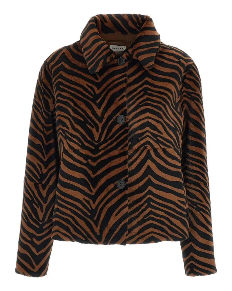 P.A.R.O.S.H. P.A.R.O H. zebra-print shearling coat - Mehrfarbig Mehrfarbig