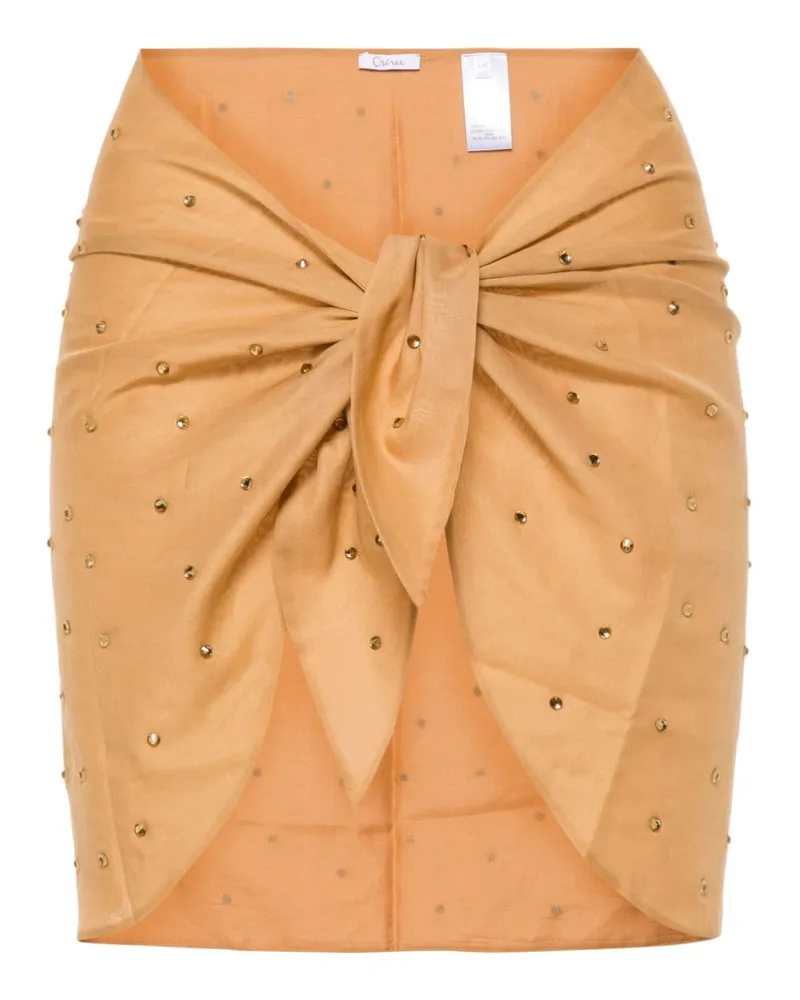 Oséree Kristallverzierter Sarong mit Knoten - Nude Nude