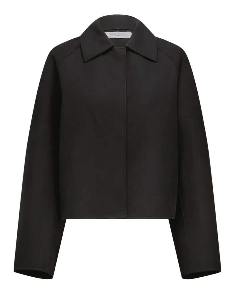 Another Tomorrow raglan-sleeve back-flap jacket - Schwarz Schwarz