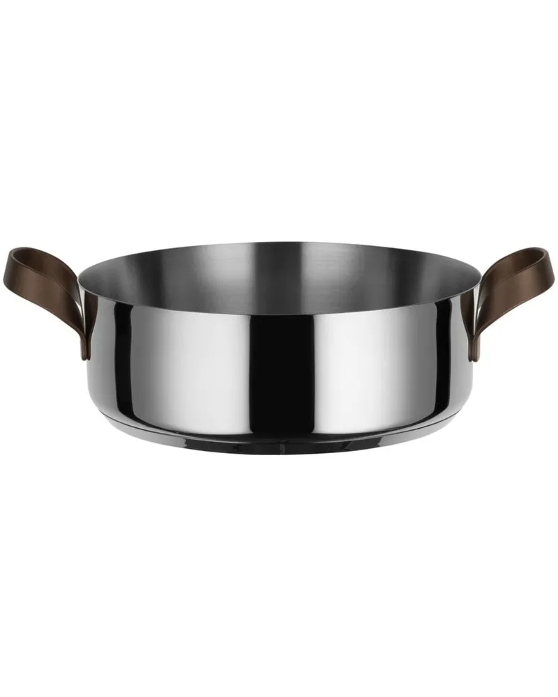 Alessi Edo Low Casserole Edelstahl-Kochtopf (28cm x 11,5cm x 36cm Silber