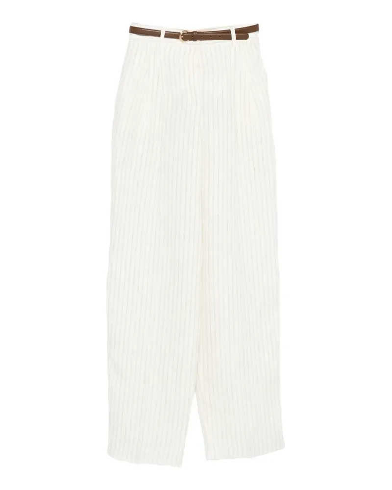 Max Mara Fonte striped belt trousers - Nude Nude