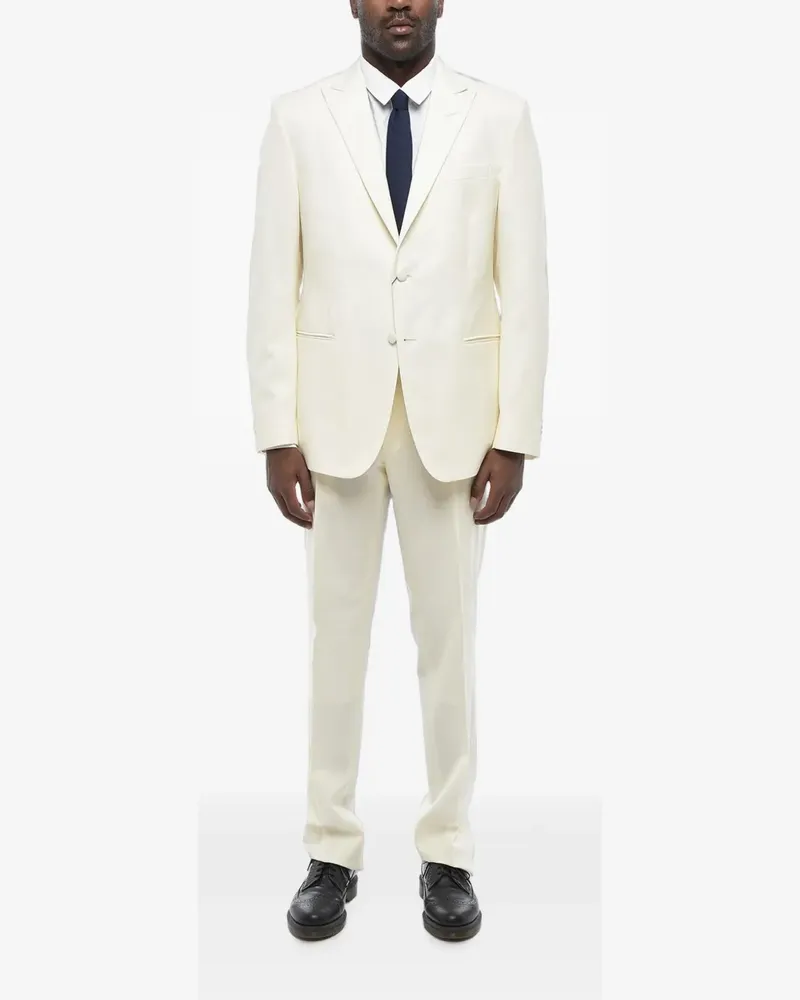 Corneliani peak-lapel virgin-wool suit - Weiß Weiß