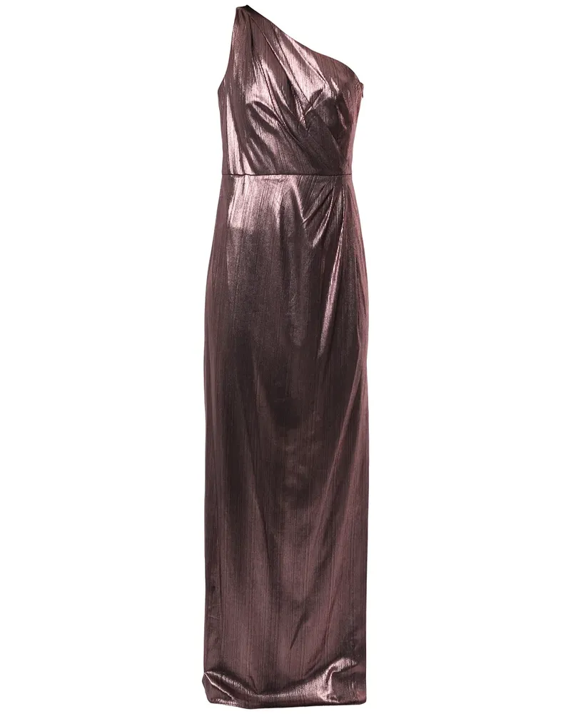 Marchesa Asymmetrisches Metallic-Kleid - Rosa Rosa