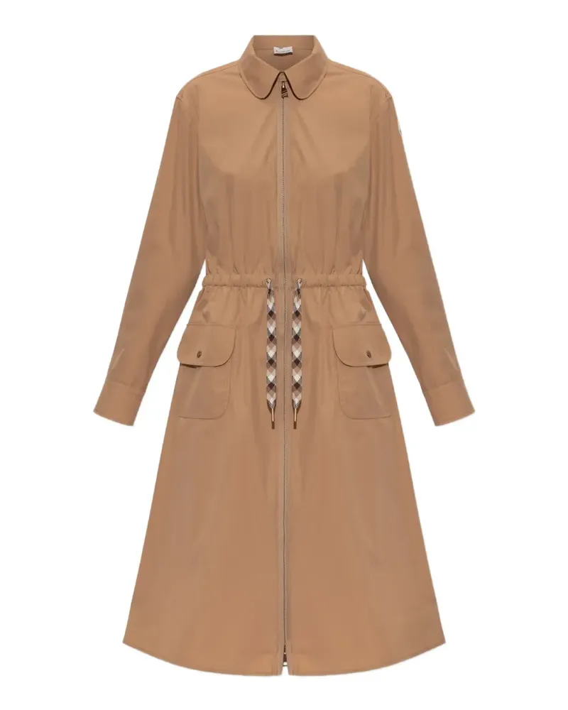 Moncler drawstring-waist zip-up midi dress - Nude Nude