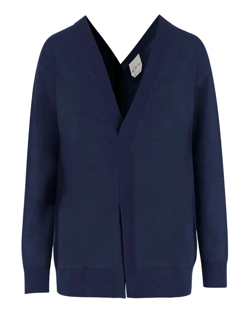 Sa Su Phi Pullover mit V-Ausschnitt - Blau Blau