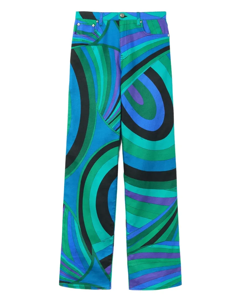 Emilio Pucci Weite Hose mit Wirbelmuster - Grün Grün
