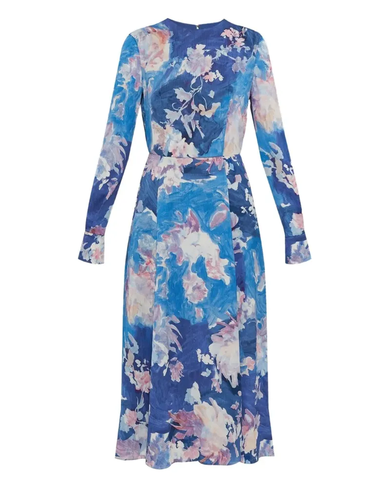Erdem Midikleid mit Blumen-Print - Blau Blau
