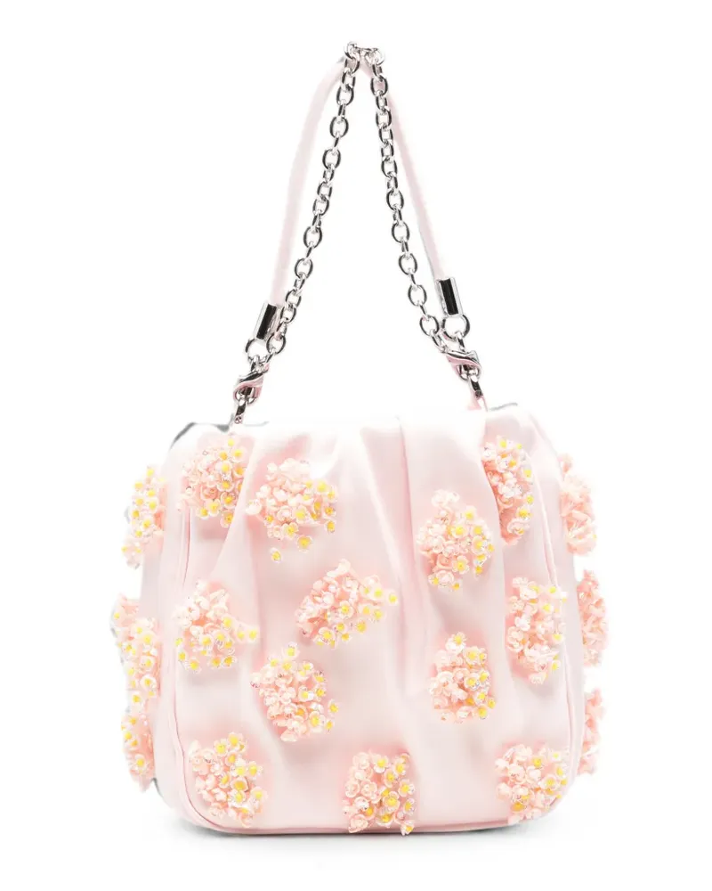 Self-Portrait beaded tote bag - Rosa Rosa