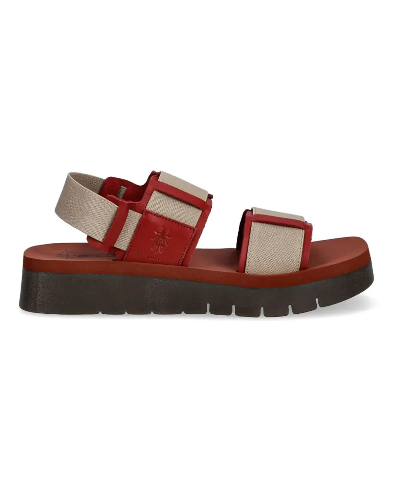 Fly London logo-debossed panelled sandals - Rot Rot