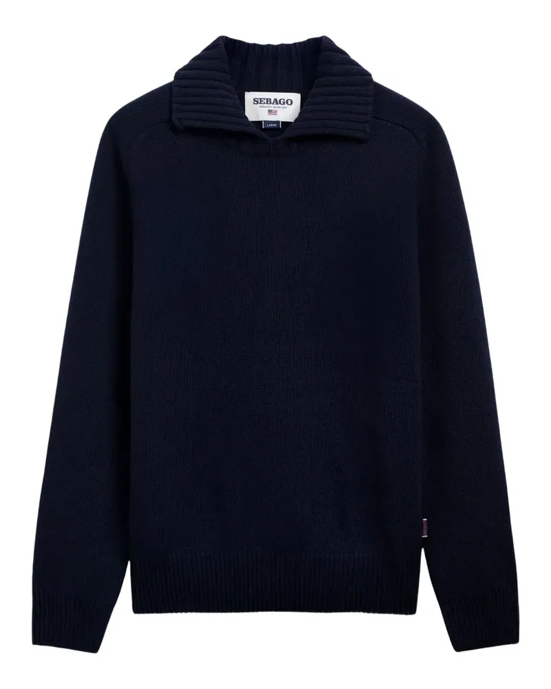 Sebago Swiftriver ribbed-collar raglan-sleeve sweater - Blau Blau