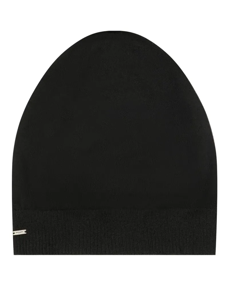 Yves Saint Laurent ribbed beanie hat - Schwarz Schwarz