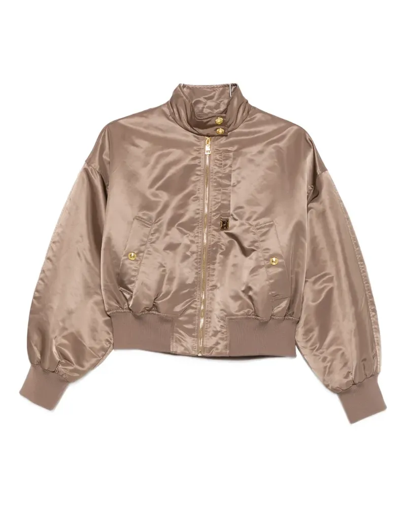 Elisabetta Franchi zip-up bomber jacket - Nude Nude