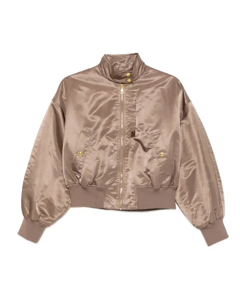 Elisabetta Franchi zip-up bomber jacket - Nude Nude