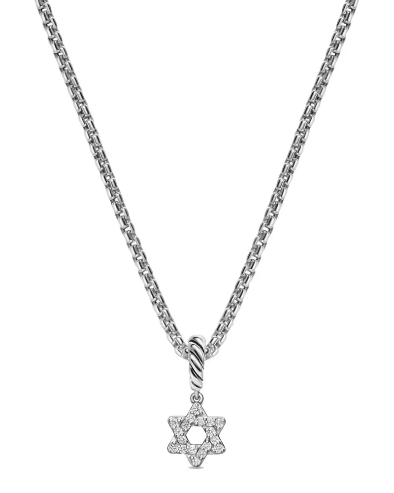 David Yurman Micro Pavé© Star of David Halskette mit Diamanten - Silber Silber